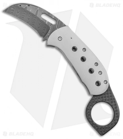 Chuck Gedraitis Karambit Frame Lock Knife Ti/Carbon Fiber (2.25"Damascus) 1 Chuck Gedraitis Karambit Frame Lock Knife Ti/Carbon Fiber (2.25"Damascus)
