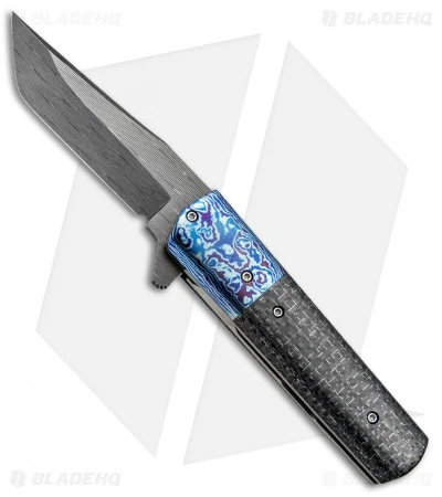 Chuck Gedraitis Small Yakuza Frame Lock Knife Silver LSCF/Timascus (3" Damascus) 1 Chuck Gedraitis Small Yakuza Frame Lock Knife Silver LSCF/Timascus (3" Damascus)
