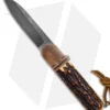 Chuck Gedraitis Switchblade Automatic Knife Brown Stag Horn (3.25" Dark)