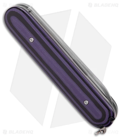 Chuck Gedraitis Switch Army Auto Knife Black / Purple G-10 (3.4" Satin) 3 Chuck Gedraitis Switch Army Auto Knife Black / Purple G-10 (3.4" Satin) - Image 3