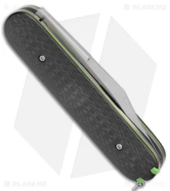 Chuck Gedraitis Switch Army Switchblade Auto Knife Black, Green CF (3.4" Satin) 6 Chuck Gedraitis Switch Army Switchblade Auto Knife Black, Green CF (3.4" Satin) -Benchmade Shop Chuck Gedraitis Switch Army Switchblade Auto CF Green Liners BHQ 176345 jr side