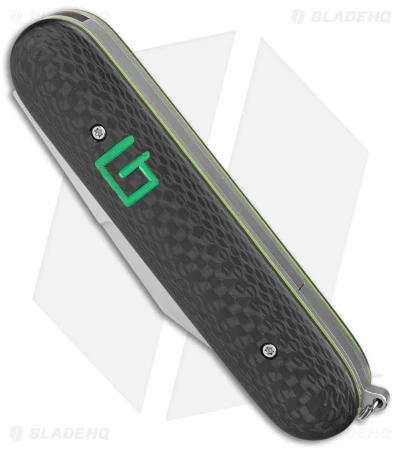 Chuck Gedraitis Switch Army Switchblade Auto Knife Black, Green CF (3.4" Satin) 2 Chuck Gedraitis Switch Army Switchblade Auto Knife Black, Green CF (3.4" Satin) - Image 2