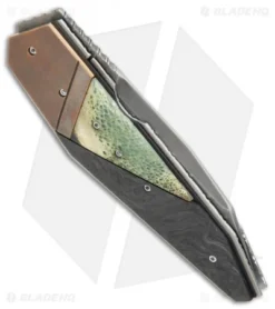 Corrie Schoeman D-Fuse Flipper Knife Bone/Carbon Fiber (3.3" Hamon) -Benchmade Shop Corrie Schoeman D Fuse bone cf hamon BHQ 72038 er side