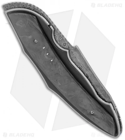 Corrie Schoeman Ilusion Flipper Knife Marble Carbon Fiber/G-10 (3.5" Damascus) 3 Corrie Schoeman Ilusion Flipper Knife Marble Carbon Fiber/G-10 (3.5" Damascus) - Image 3