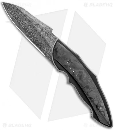 Corrie Schoeman Ilusion Flipper Knife Marble Carbon Fiber/G-10 (3.5" Damascus) 1 Corrie Schoeman Ilusion Flipper Knife Marble Carbon Fiber/G-10 (3.5" Damascus)