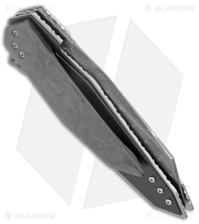 Corrie Schoeman N Able Flipper Knife Crocodile Skin (3.25" Damascus) 3 Corrie Schoeman N Able Flipper Knife Crocodile Skin (3.25" Damascus) - Image 3