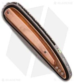 Corrie Schoeman Raindrop Liner Lock Knife Copper Beryllium (3" Hamon) -Benchmade Shop Corrie Schoeman Raindrop Black Lip Pearl Damascus BHQ 9504 er spine