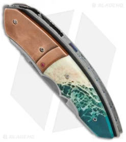 Corrie Schoeman Snout Flipper Knife Giraffe Bone/Bronze (2.5" Hamon) -Benchmade Shop Corrie Schoeman Snout Giraffe Bone Bronze hamon BHQ 78465 er spine