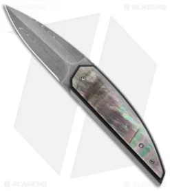Corrie Schoeman DLete Front Flipper Knife Mother Of Pearl (2.375" Damascus)