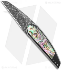 Corrie Schoeman Strike Liner Lock Knife Abalone/Carbon Fiber (3" Damascus)