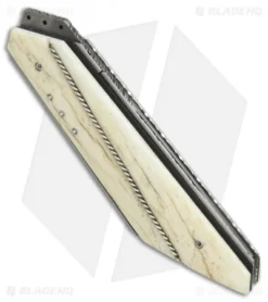 Corrie Schoeman T-Mate Flipper Knife Giraffe Bone (2.5" Hamon) -Benchmade Shop Corrie Schoeman T mate giraffe bone hamon BHQ 72039 er side