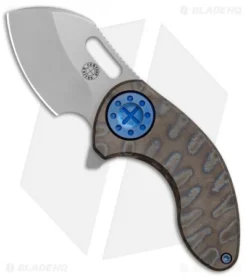 Curtiss Custom Custom Nano Flipper Knife Heat Ano Ti W/ Blue Hardware (2" SW)