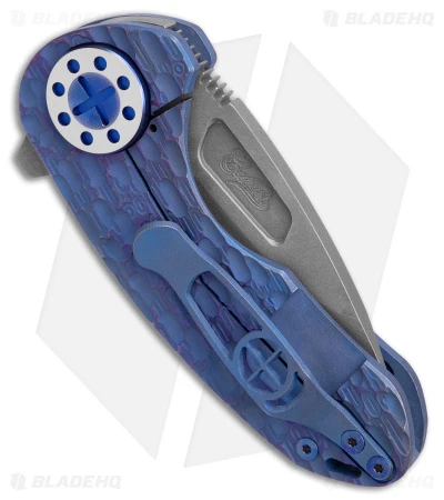 Curtiss Custom Knives F3 Compact Frame Lock Knife FJ Milled Ti/Blue (2.5" SW ) 3 Curtiss Custom Knives F3 Compact Frame Lock Knife FJ Milled Ti/Blue (2.5" SW ) - Image 3