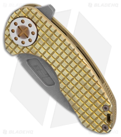 Curtiss Custom F3 Compact Frame Lock Knife Frag Milled Ti/Yellow (2.5" SW ) 2 Curtiss Custom F3 Compact Frame Lock Knife Frag Milled Ti/Yellow (2.5" SW ) - Image 2