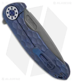 Curtiss Custom Knives F3 Large Frame Lock Knife SF Ti/Blue (3.87" SW) -Benchmade Shop Curtiss Knives F3 FLK SF TI Blue 3in SW BHQ 178949 td side