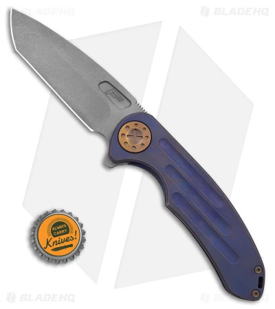 Curtiss Custom Knives F3 Large Frame Lock Knife SPF Ti/Blue (3.8" SW) 4 Curtiss Custom Knives F3 Large Frame Lock Knife SPF Ti/Blue (3.8" SW) - Image 4