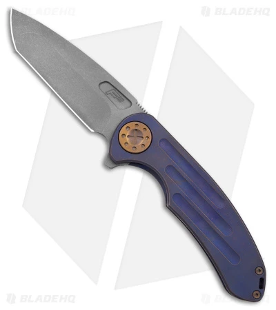 Curtiss Custom Knives F3 Large Frame Lock Knife SPF Ti/Blue (3.8" SW) 1 Curtiss Custom Knives F3 Large Frame Lock Knife SPF Ti/Blue (3.8" SW)