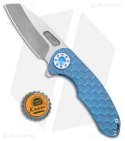 Curtiss Custom F3 Med Frame Lock Knife Blue Ti/Blue (3.25"Two Tone Magnacut) -Benchmade Shop Curtiss Knives F3 Medium FL WF Ti Blue Blue TT BHQ 178920 jr bottlecap