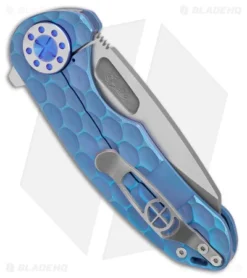 Curtiss Custom F3 Med Frame Lock Knife Blue Ti/Blue (3.25"Two Tone Magnacut) -Benchmade Shop Curtiss Knives F3 Medium FL WF Ti Blue Blue TT BHQ 178920 jr side