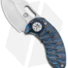 Curtiss Custom Nano Frame Lock Folder Knife Titanium Black/Blue G-10 (1.875" SW)