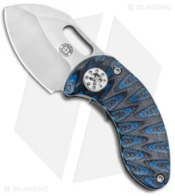 Curtiss Custom Nano Frame Lock Folder Knife Titanium Black/Blue G-10 (1.875" SW)