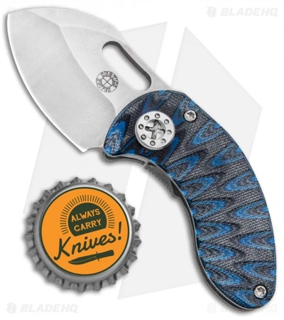Curtiss Custom Nano Frame Lock Folder Knife Titanium Black/Blue G-10 (1.875" SW) 4 Curtiss Custom Nano Frame Lock Folder Knife Titanium Black/Blue G-10 (1.875" SW) - Image 4