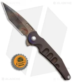 DSK Tactical Prick Frame Lock Knife Milled Flamed Ti (3.25" Tanto) -Benchmade Shop DSK Tactical Prick FL Milled Heat Ano Ti Tanto BHQ 89750 jr bottlecap