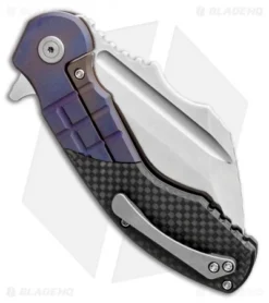 DSK Tactical VX-P Knife Blue Grid Titanium/Carbon Fiber (4.25" Satin) -Benchmade Shop DSK Tactical VX P Knife Blue Grid Titanium Carbon Fiber 4.25 Satin BHQ 115438 LS Side