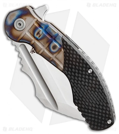 DSK Tactical VX-P Knife Flamed Grid Titanium/Carbon Fiber (4.25" Satin) 2 DSK Tactical VX-P Knife Flamed Grid Titanium/Carbon Fiber (4.25" Satin) - Image 2