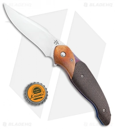 David Broadwell Custom Tactical Flipper Knife LSCF/Bronze (Hand Satin) 4 David Broadwell Custom Tactical Flipper Knife LSCF/Bronze (Hand Satin) - Image 4