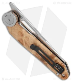 Dew Hara Custom Knives D4 Liner Lock Knife Shadow Wood (3.2" Satin) 6 Dew Hara Custom Knives D4 Liner Lock Knife Shadow Wood (3.2" Satin) -Benchmade Shop Dew Hara Custom Knives D4 LL Shadow Wood Satin BHQ 177313 jr side