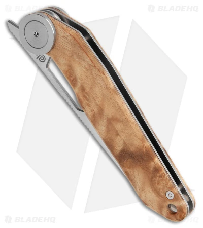 Dew Hara Custom Knives D4 Liner Lock Knife Shadow Wood (3.2" Satin) 2 Dew Hara Custom Knives D4 Liner Lock Knife Shadow Wood (3.2" Satin) - Image 2