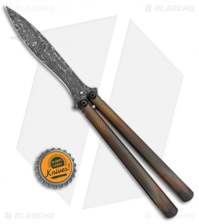 Eldon Talley Custom Talisong Flipper Balisong Knife (4.25" Kukri Damascus) 4 Eldon Talley Custom Talisong Flipper Balisong Knife (4.25" Kukri Damascus) - Image 4