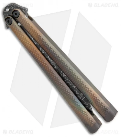 Eldon Talley Custom Talisong Flipper Balisong Knife (4.25" Kukri Damascus) 2 Eldon Talley Custom Talisong Flipper Balisong Knife (4.25" Kukri Damascus) - Image 2