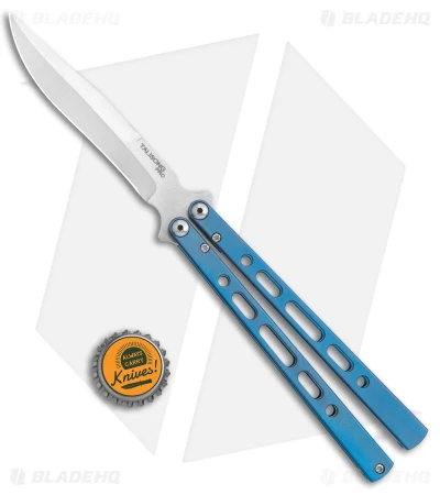 Eldon Talley Custom Talisong Pro Butterfly Knife Blasted Blue Ti (4.5" Satin) 5 Eldon Talley Custom Talisong Pro Butterfly Knife Blasted Blue Ti (4.5" Satin) - Image 5