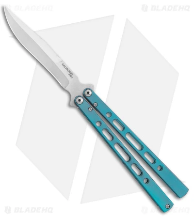Eldon Talley Custom Talisong Pro Butterfly Knife Teal Titanium (4.5" Satin) 1 Eldon Talley Custom Talisong Pro Butterfly Knife Teal Titanium (4.5" Satin)