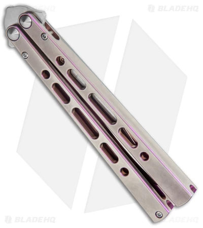 Eldon Talley Custom Talisong Pro Butterfly Knife Pink/Gray Ti (4.5" Satin) 3 Eldon Talley Custom Talisong Pro Butterfly Knife Pink/Gray Ti (4.5" Satin) - Image 3