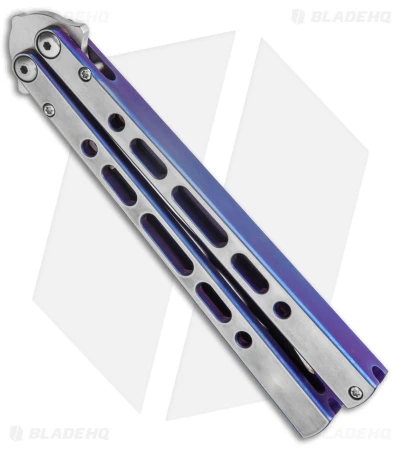 Eldon Talley Custom Talisong Pro Butterfly Knife Purple/Gray Ti (4.5" Satin) 2 Eldon Talley Custom Talisong Pro Butterfly Knife Purple/Gray Ti (4.5" Satin) - Image 2