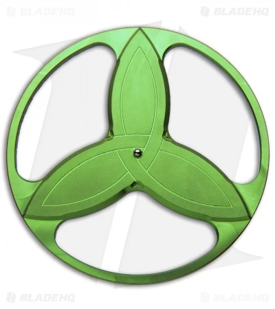 Eric Garza Custom Knives Triquetra Spinner Top - Green Titanium 1 Eric Garza Custom Knives Triquetra Spinner Top - Green Titanium