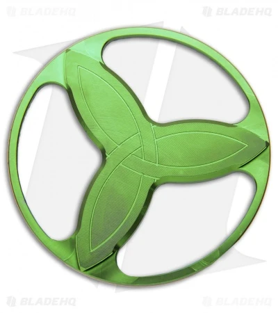 Eric Garza Custom Knives Triquetra Spinner Top - Green Titanium 2 Eric Garza Custom Knives Triquetra Spinner Top - Green Titanium - Image 2