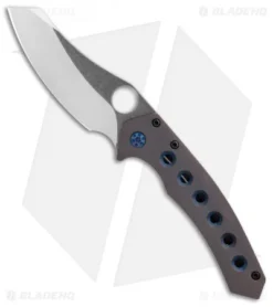 Gavko Custom Spydie Sixgill Frame Lock Knife Blue Ti (3.25" Satin)