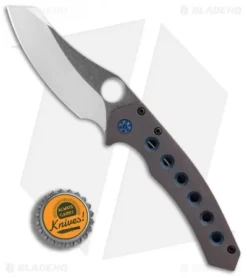 Gavko Custom Spydie Sixgill Frame Lock Knife Blue Ti (3.25" Satin) -Benchmade Shop Gavko Custom Spydie Sixgill Blue Ti Satin BHQ 89833 er bottlecap
