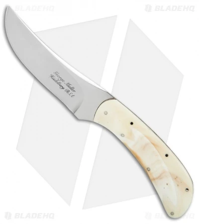 George Muller Small Fixed Blade Knife Warthog Ivory (3.375" Mirror) 1 George Muller Small Fixed Blade Knife Warthog Ivory (3.375" Mirror)