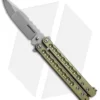 Groniger Knives Custom Balisong Knife Green Ti W/ Black Spacers (4" Bead Blast)