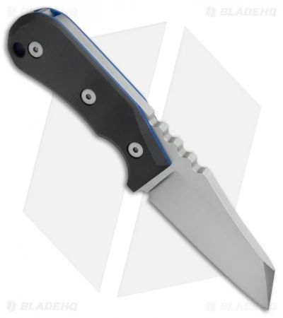 Groniger Knives Custom Rev. Tanto Fixed Blade Knife Black/Blue G-10 (3.1" Satin) 2 Groniger Knives Custom Rev. Tanto Fixed Blade Knife Black/Blue G-10 (3.1" Satin) - Image 2