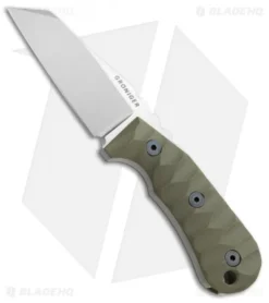 Groniger Knives Custom Reverse Tanto Fixed Blade Knife OD Green G-10 (3.1" SW)