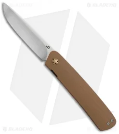 JD Van Deventer Pinstripe Front Flipper Knife Brown G-10 (2.875" Satin)
