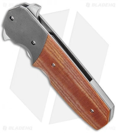 Jason Clark Custom Mini Freefall Flipper Knife Micarta/Zirc (3.625" Satin) 2 Jason Clark Custom Mini Freefall Flipper Knife Micarta/Zirc (3.625" Satin) - Image 2