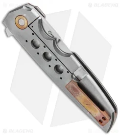 Jason Clark Custom Snap-Back Tanto Flipper Knife Copper/CF (3.625" Satin) -Benchmade Shop Jason Clark Custom Snap Back Tanto Copper CF Satin BHQ 99264 jr side