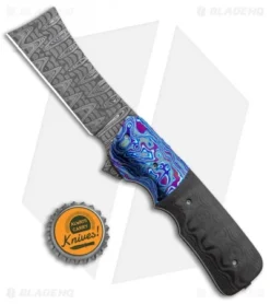 Jason Clark Custom Spanish Tip Razor Frame Lock Knife (3.5" Satin) -Benchmade Shop Jason Clark Custom Spanish Tip Razor Knife Timascus Damascus BHQ 99314 jr bottlecap